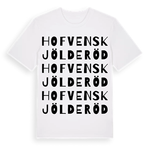 Hofvenskjölderöd ordlek t-shirt – ekologisk bomull t-shirt från Pinshirt