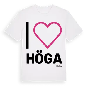 Jag älskar Höga t-shirt stort tryck – ekologisk bomull t-shirt från Pinshirt