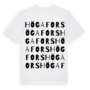 Högafors ordlek t-shirt – ekologisk bomull t-shirt från Pinshirt