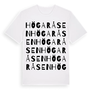 Högaråsen ordlek t-shirt – ekologisk bomull t-shirt från Pinshirt