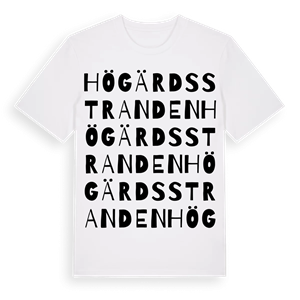 Högärdsstranden ordlek t-shirt – ekologisk bomull t-shirt från Pinshirt