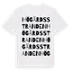 White t-shirt med Högärdsstranden ordlek t-shirt