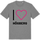 Mid Heather Gray t-shirt med Jag älskar Högberg t-shirt stort tryck