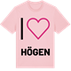 Pink Cotton t-shirt med Jag älskar Högen t-shirt stort tryck
