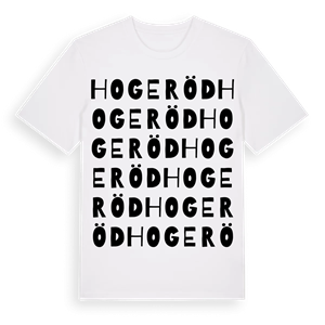 Hogeröd ordlek t-shirt – ekologisk bomull t-shirt från Pinshirt