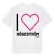 White t-shirt med Jag älskar Högeström t-shirt stort tryck