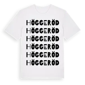 Höggeröd ordlek t-shirt – ekologisk bomull t-shirt från Pinshirt