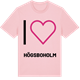 Pink Cotton t-shirt med Jag älskar Högsboholm t-shirt stort tryck
