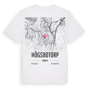 Högsbotorp karta t-shirt – ekologisk bomull t-shirt från Pinshirt