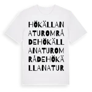 Hökälla Naturområde ordlek t-shirt – ekologisk bomull t-shirt från Pinshirt