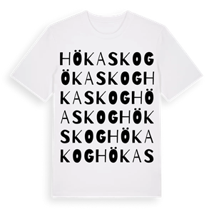 Hökaskog ordlek t-shirt – ekologisk bomull t-shirt från Pinshirt