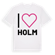 White t-shirt med Jag älskar Holm t-shirt stort tryck