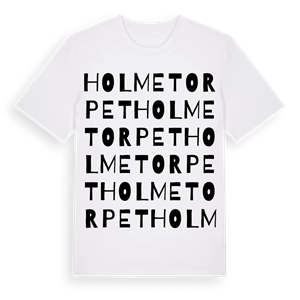 Holmetorpet ordlek t-shirt – ekologisk bomull t-shirt från Pinshirt
