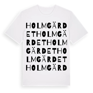 Holmgärdet ordlek t-shirt – ekologisk bomull t-shirt från Pinshirt