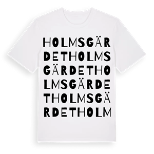 Holmsgärdet ordlek t-shirt – ekologisk bomull t-shirt från Pinshirt