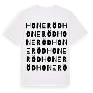 Honeröd ordlek t-shirt – ekologisk bomull t-shirt från Pinshirt