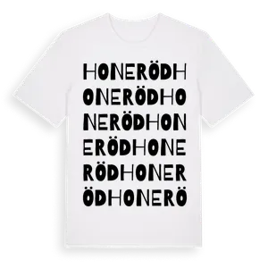 Honeröd ordlek t-shirt – ekologisk bomull t-shirt från Pinshirt