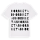 White t-shirt med Hornbetan ordlek t-shirt