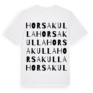 Horsakulla ordlek t-shirt – ekologisk bomull t-shirt från Pinshirt