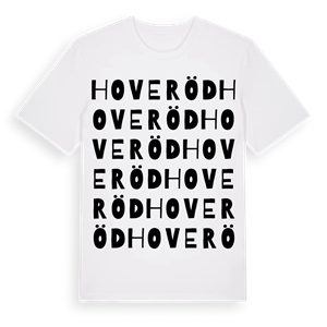 Hoveröd ordlek t-shirt – ekologisk bomull t-shirt från Pinshirt