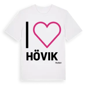 Jag älskar Hövik t-shirt stort tryck – ekologisk bomull t-shirt från Pinshirt