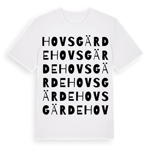 Hovsgärde ordlek t-shirt – ekologisk bomull t-shirt från Pinshirt
