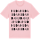 Pink Cotton t-shirt med Huda ordlek t-shirt
