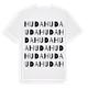 White t-shirt med Huda ordlek t-shirt