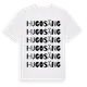 White t-shirt med Hugos Äng ordlek t-shirt
