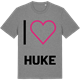 Mid Heather Gray t-shirt med Jag älskar Huke t-shirt stort tryck