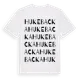 White t-shirt med Hukebacka ordlek t-shirt