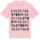 Pink Cotton t-shirt med Hulebäckstorp ordlek t-shirt