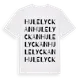 White t-shirt med Hulelyckan ordlek t-shirt
