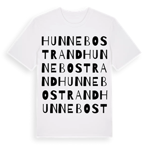 Hunnebostrand ordlek t-shirt – ekologisk bomull t-shirt från Pinshirt