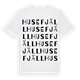 White t-shirt med Husefjäll ordlek t-shirt