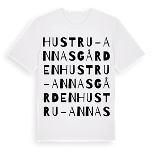 Hustru-Annasgården ordlek t-shirt – ekologisk bomull t-shirt från Pinshirt