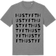 Mid Heather Gray t-shirt med Hustyft ordlek t-shirt
