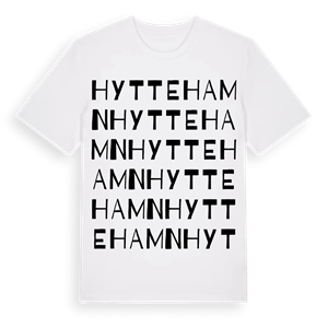 Hyttehamn ordlek t-shirt – ekologisk bomull t-shirt från Pinshirt