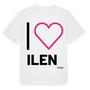 Jag älskar Ilen t-shirt stort tryck – ekologisk bomull t-shirt från Pinshirt