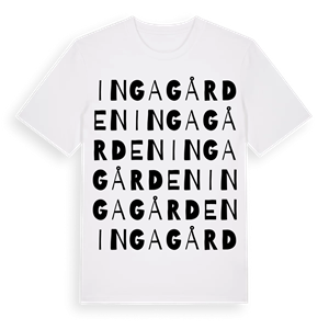 Ingagården ordlek t-shirt – ekologisk bomull t-shirt från Pinshirt