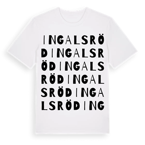 Ingalsröd ordlek t-shirt – ekologisk bomull t-shirt från Pinshirt