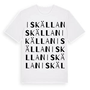 Iskällan ordlek t-shirt – ekologisk bomull t-shirt från Pinshirt