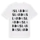 White t-shirt med Islanda ordlek t-shirt