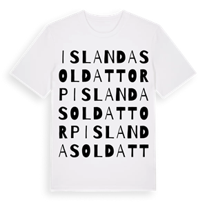 Islanda soldattorp ordlek t-shirt – ekologisk bomull t-shirt från Pinshirt
