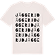Vintage White t-shirt med Jäggerud ordlek t-shirt
