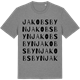 Mid Heather Gray t-shirt med Jakobsbyn ordlek t-shirt