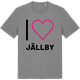 Mid Heather Gray t-shirt med Jag älskar Jällby t-shirt stort tryck