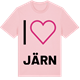 Pink Cotton t-shirt med Jag älskar Järn t-shirt stort tryck