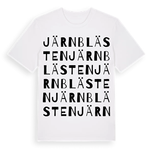 Järnblästen ordlek t-shirt – ekologisk bomull t-shirt från Pinshirt