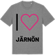 Mid Heather Gray t-shirt med Jag älskar Järnön t-shirt stort tryck